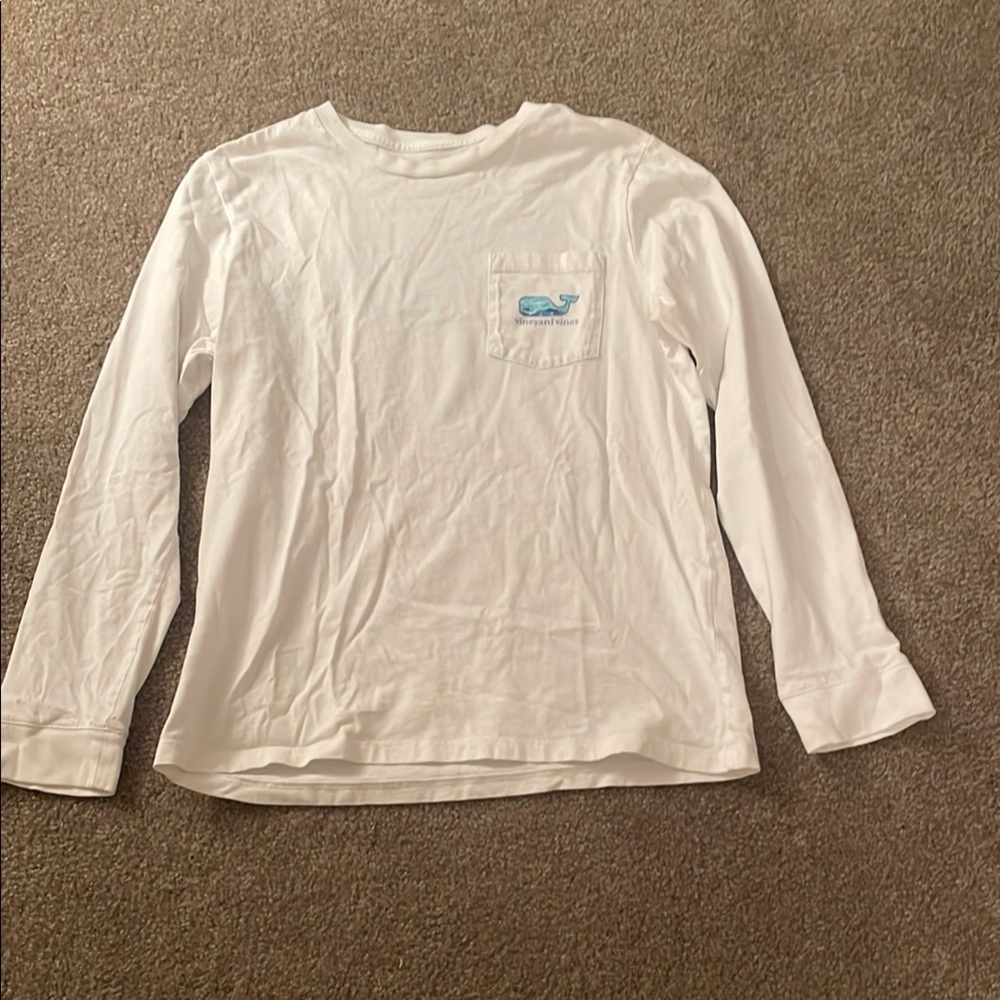 Vineyard Vines White Long Sleeve Tee Classic Crew Neck